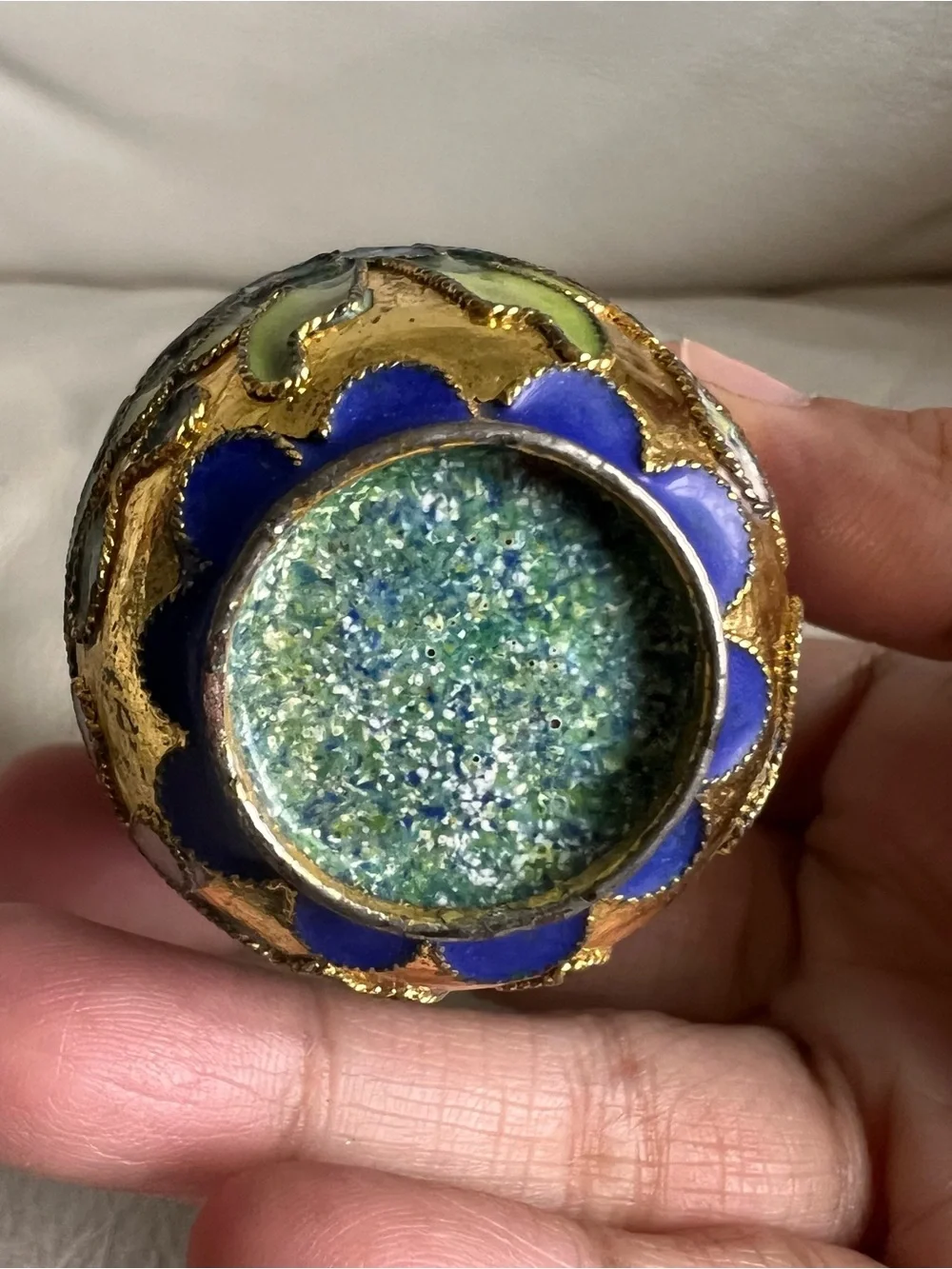 Vintage Cloisonné Small Floral Vase